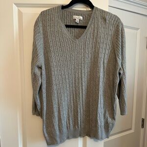 Kim Rogers Light Gray V-Neck Sweater